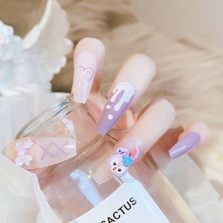 Amazon | 手作り ネイルチップ クマ 3d ネイルアート つけ爪